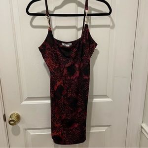 Women’s Stretchy Dress With Gold Metal Accents, Size Medium